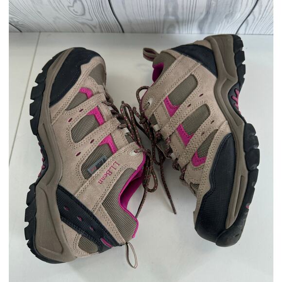 L.L. Bean 258485 Tan Waterproof Outdoor Trail Hiking Sneakers Women's Sz 8 Wide - Picture 7 of 8
